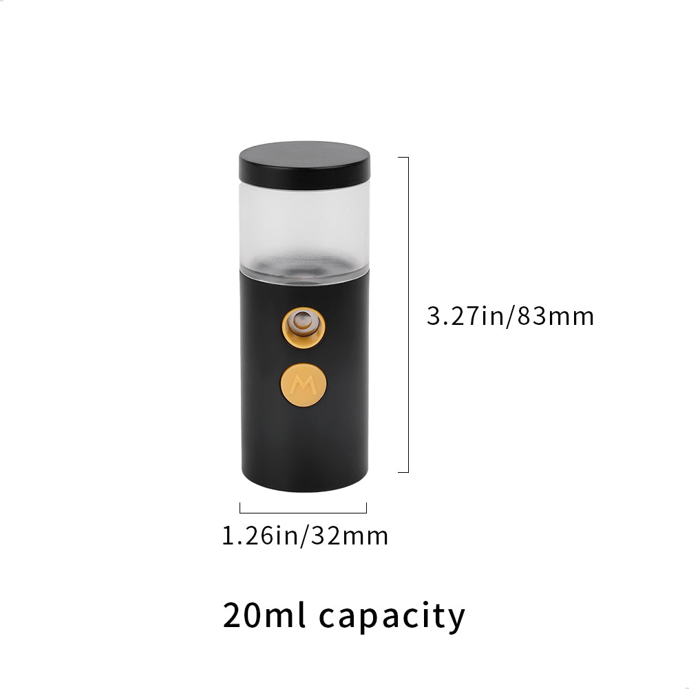watchget 20ml/25ml Cylindrical Coffee Bean Atomizer Rdt Sprayer for Reducing Coffee Powder Static, Portable Electric Nano-Atomizer Rechargeable Espresso Sprayer, Black