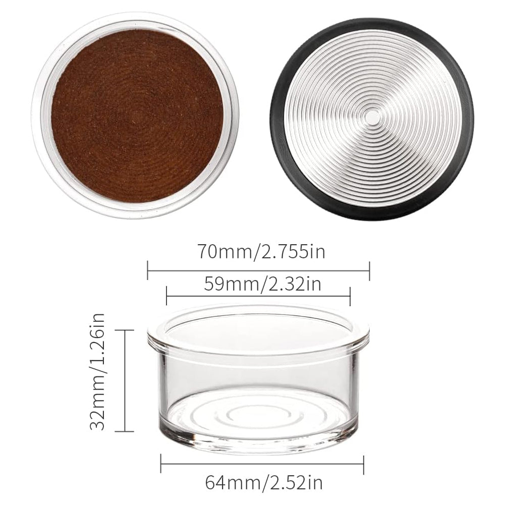58mm Espresso Tamping Clear Bowl Gravity Distributor Stand Espresso Tamper Holder Stand Seal for Observating Coffee Tamping and Distributing Barista Tool