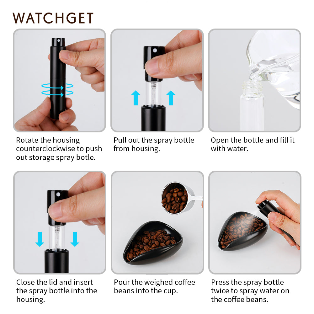 10ml Coffee Bean Spray Bottle Espresso Spray Bottle Portable Empty Small Refillable Sprayer For Reducing Coffee Power Static