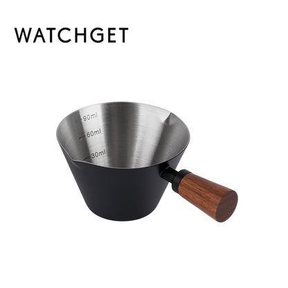 Espresso Shot Cup, watchget Espresso Measuring Cup with Handle and Insdie Mark Stainless Steel Measuring Shot Cup for Barista Cafe Home Professional Espresso Coffee Accessories