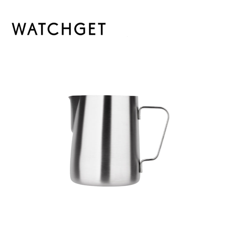 watchget Milk Frothing Pitcher 350ml/600ml/900ml/1500ml (12oz/20oz/32oz/52oz) - Stainless Steel Espresso Steaming Pitcher for Cappuccino, Latte Art, Milk Jug Coffee Frother Cup, Black
