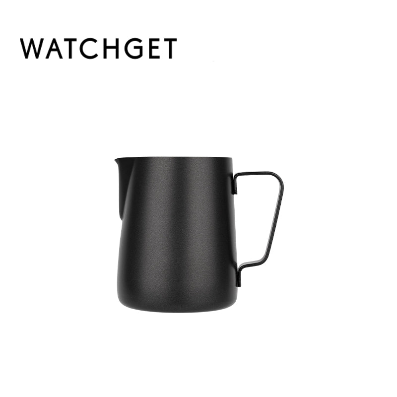 watchget Milk Frothing Pitcher 350ml/600ml/900ml/1500ml (12oz/20oz/32oz/52oz) - Stainless Steel Espresso Steaming Pitcher for Cappuccino, Latte Art, Milk Jug Coffee Frother Cup, Black