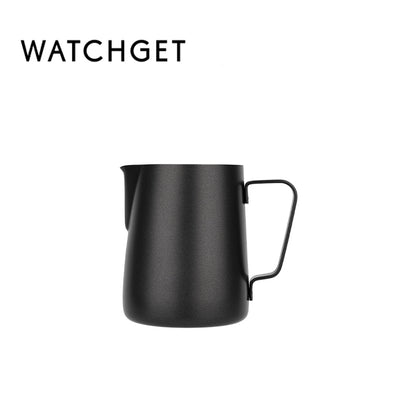 watchget Milk Frothing Pitcher 350ml/600ml/900ml/1500ml (12oz/20oz/32oz/52oz) - Stainless Steel Espresso Steaming Pitcher for Cappuccino, Latte Art, Milk Jug Coffee Frother Cup, Black