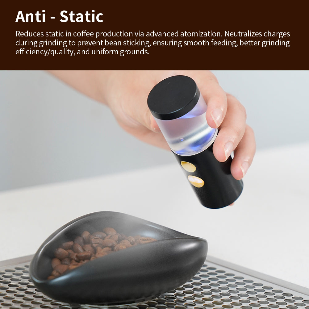 watchget 20ml/25ml Cylindrical Coffee Bean Atomizer Rdt Sprayer for Reducing Coffee Powder Static, Portable Electric Nano-Atomizer Rechargeable Espresso Sprayer, Black