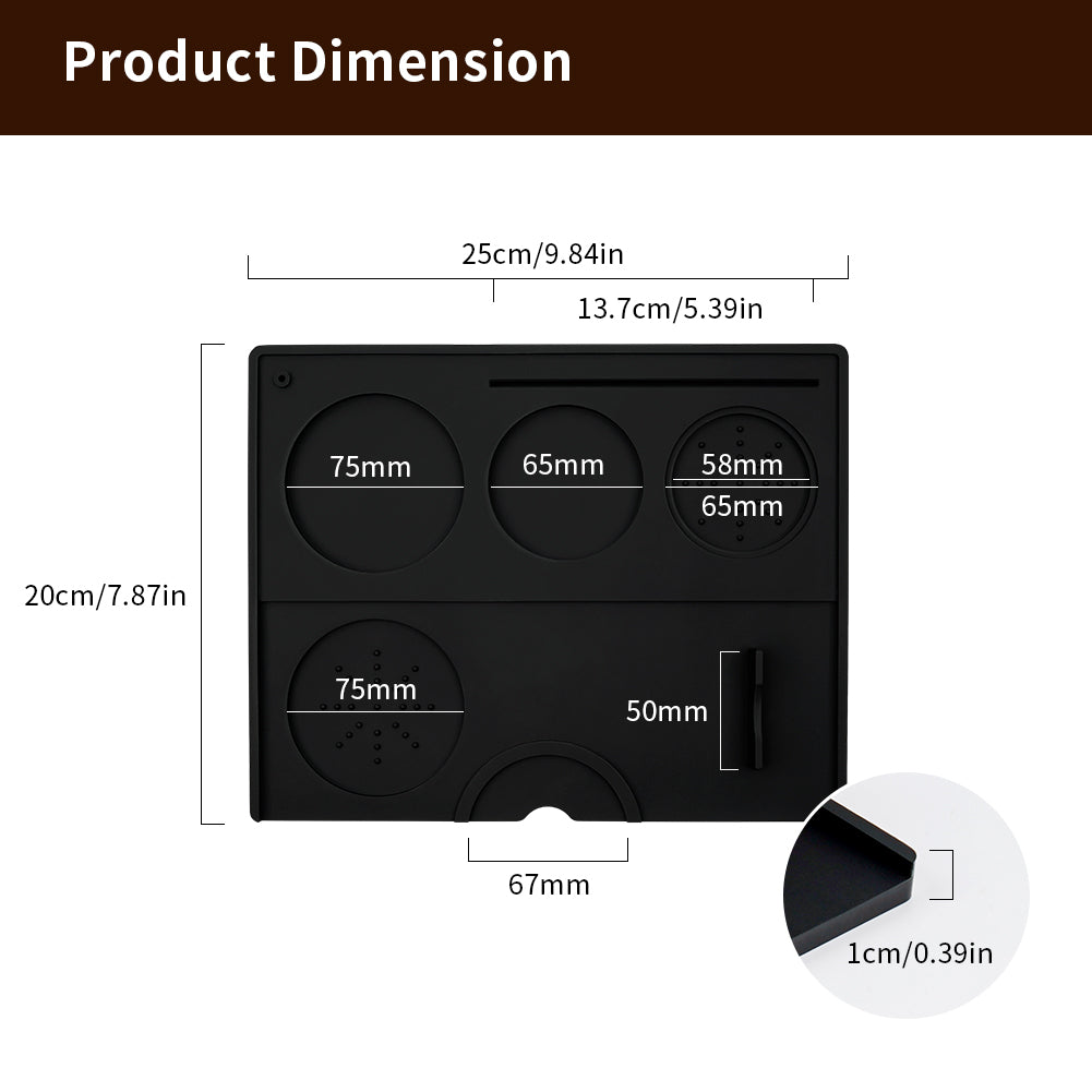 Espresso Tamping Mat - Espresso Tamping Station Food Grade Silicone Coffee Tamper Mat Espresso Accessory for Baristas Home Kitchen Bar Coffee Shop 9.84Inch x 7.87Inch