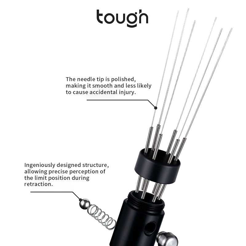 TOUGH Retractable Coffee Distribution Needle, Stainless Steel Espresso WDT Tool, Breaks up Coffee Clumps and Ensures Even Powder Distribution