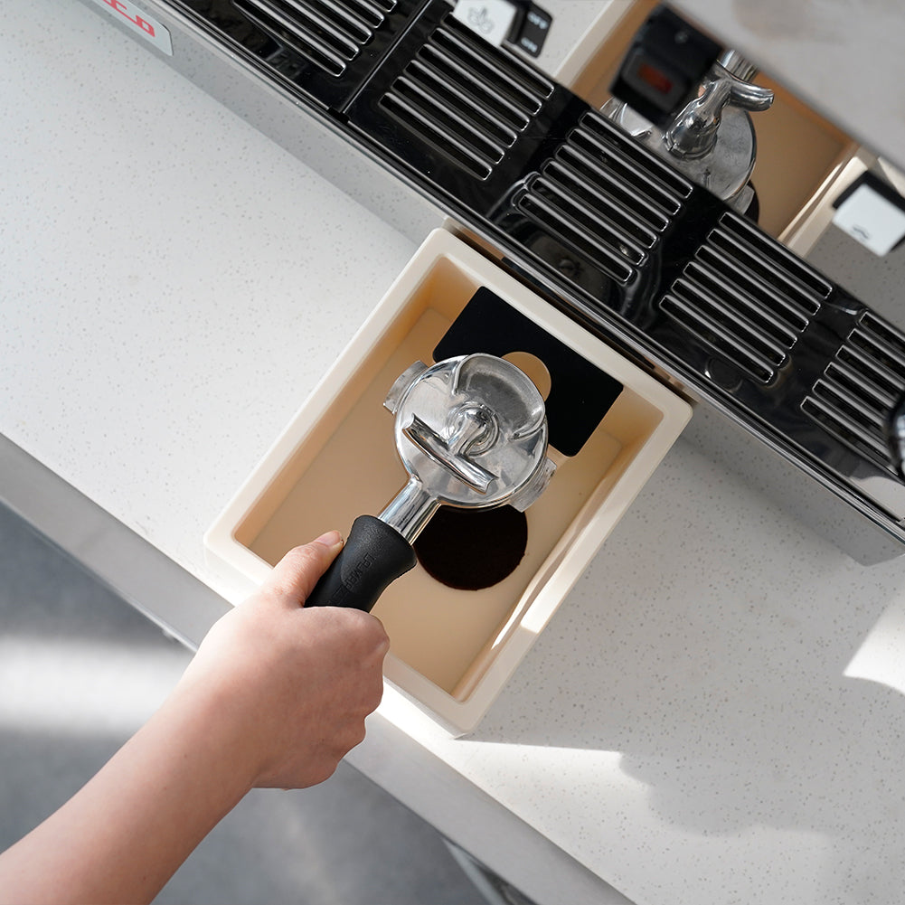 watchget Espresso Knock Box, Coffee Ground Knock Box, Dual Function Storage and Tamping Tool with Non-Slip Base, Made of Durable ABS Plastic, Perfect for Baristas and Coffee Enthusiasts