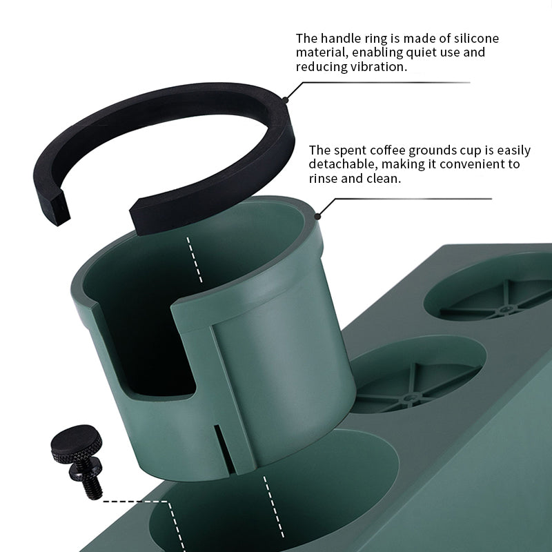Espresso Tamper Stand Set (3-Hole Handle Holder, Plastic Distributor & Tamper Base)