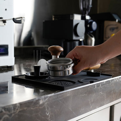 Espresso Tamping Mat - Espresso Tamping Station Food Grade Silicone Coffee Tamper Mat Espresso Accessory for Baristas Home Kitchen Bar Coffee Shop 9.84Inch x 7.87Inch