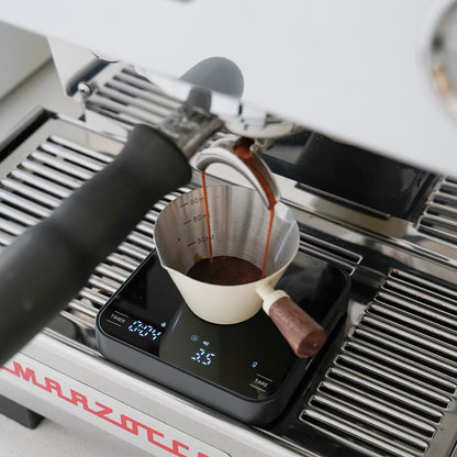 Espresso Shot Cup, watchget Espresso Measuring Cup with Handle and Insdie Mark Stainless Steel Measuring Shot Cup for Barista Cafe Home Professional Espresso Coffee Accessories