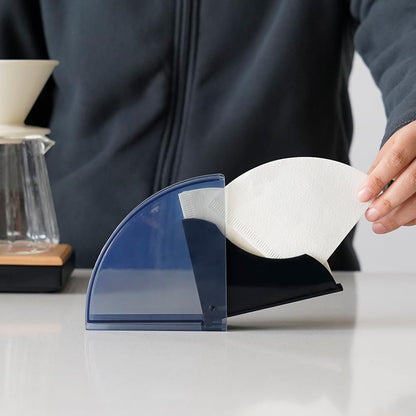 watchget Cone Coffee Filter Holder Acrylic Coffee Filter Container Pour Over Coffee Paper Filter Storage Dispenser For #1 Cone Coffee Filter Paper, Black