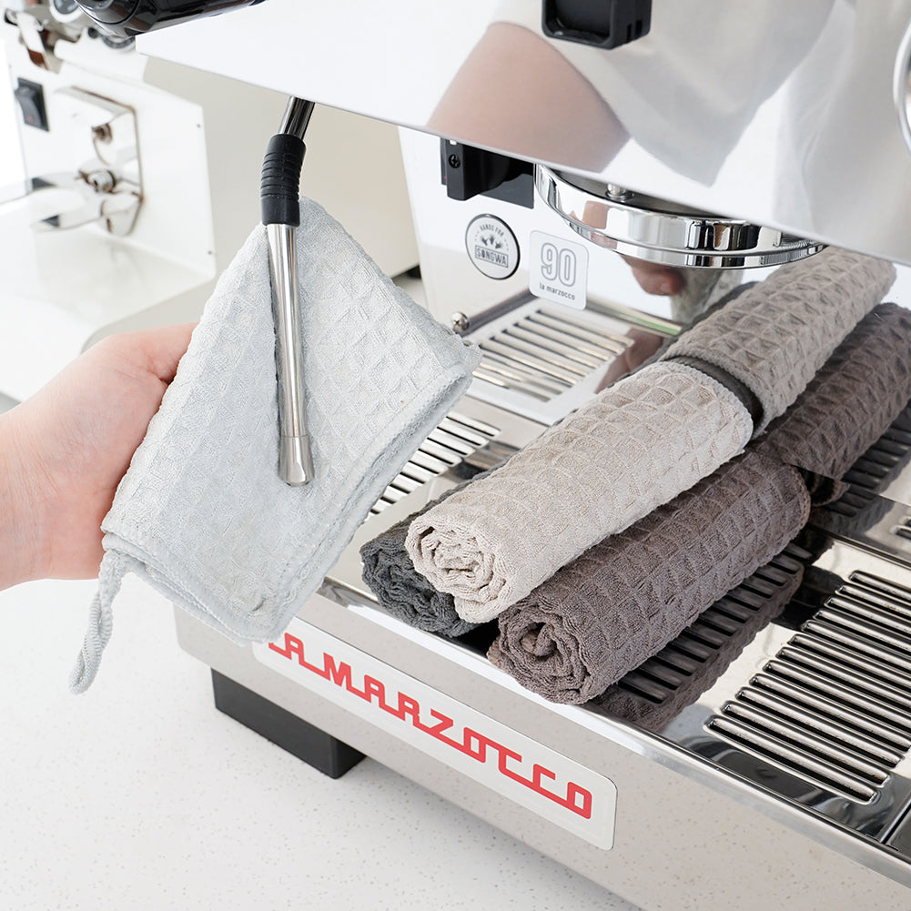 watchget Barista Microfiber Cloths (12"x12") Professional Cleaning Towels for Espresso Machines, Steam Wands & Countertops Essential Coffee Bar Accessories