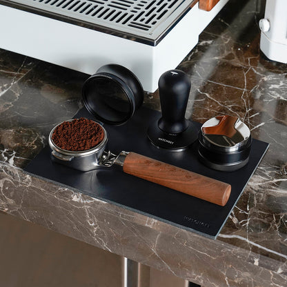 watchget Leather Espresso Tamper Mat, 7.08inch×9.6inch Coffee Tamp Station Cowhide Coffee Tamping Mat, Coffee Bar Mat for Countertops Espresso Accessories