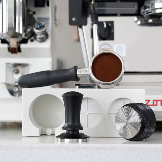 watchget 58mm Espresso Coffee Tamper, Spring Loaded Tamper Stainless Steel Barista Espresso Tamper Calibrated Espresso Hand Tamper with Scale Coffee Espresso Accessories for 51/53/58mm Portafilter