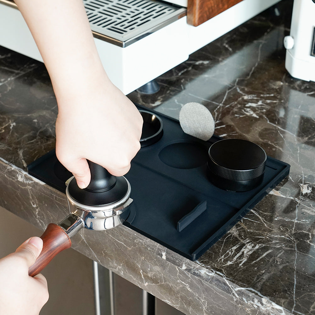 Espresso Tamping Mat - Espresso Tamping Station Food Grade Silicone Coffee Tamper Mat Espresso Accessory for Baristas Home Kitchen Bar Coffee Shop 9.84Inch x 7.87Inch