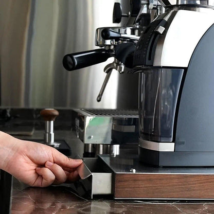 watchget Espresso Knock Box Drawer Stainless Steel Detachable Coffee Ground Knock Container with Removable Knock Bar and Non-Slip Base For Home, Office, Coffee Shop