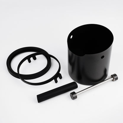 watchget Espresso Knock Box Stainless Steel Coffee Knock Box Large Capacity Non-slip Base Coffee Grounds Container Barista Tools Espresso Machine Accessories, Black