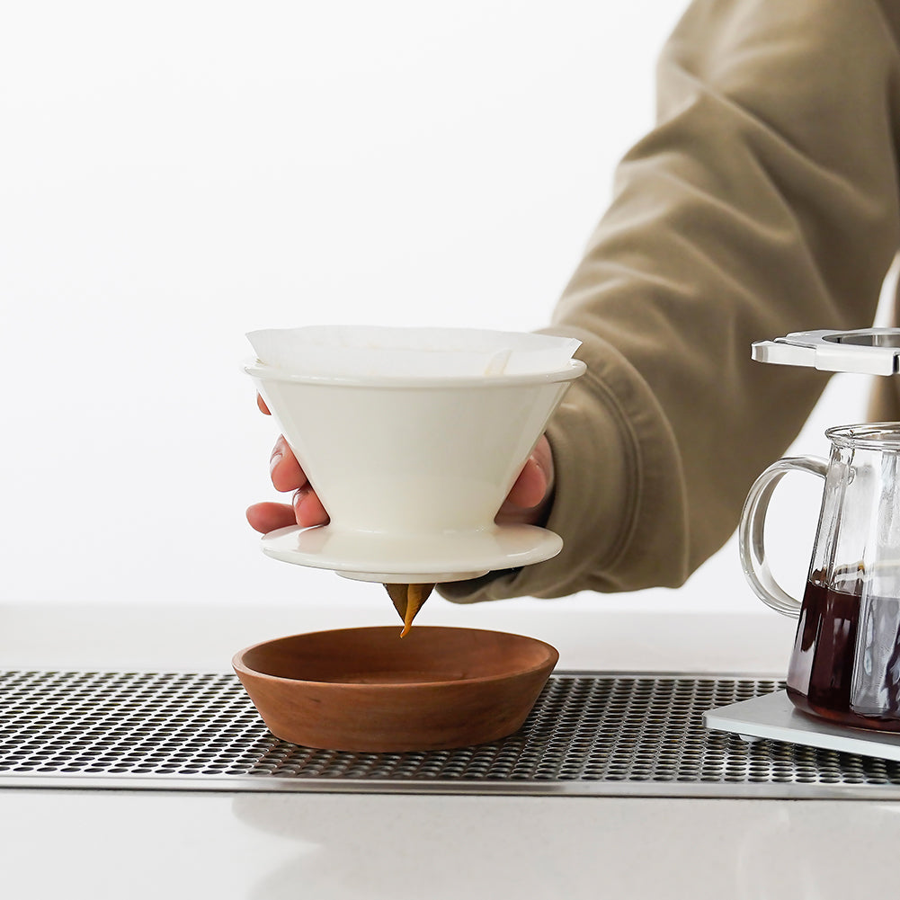 watchget Coffee Drip Tray, Wood Coffee Beans Dosing& Weighing Tray, Pour Over Coffee Dripper Tray for Camping, Outdoors, Cafe, Home Barista