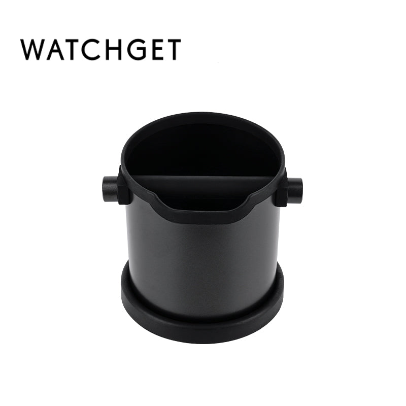 watchget Espresso Knock Box Stainless Steel Coffee Knock Box Large Capacity Non-slip Base Coffee Grounds Container Barista Tools Espresso Machine Accessories, Black
