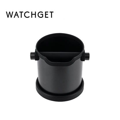 watchget Espresso Knock Box Stainless Steel Coffee Knock Box Large Capacity Non-slip Base Coffee Grounds Container Barista Tools Espresso Machine Accessories, Black