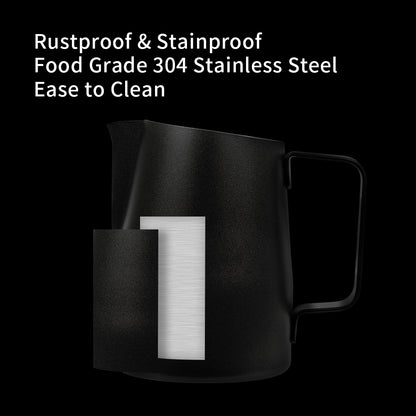 watchget Milk Frothing Pitcher 15oz/450ml Stainless Steel Frothing Pitcher Espresso Steaming Pitcher Milk Frother Cup Cappuccino Latte Art Coffee Machine Accessories Milk Jug