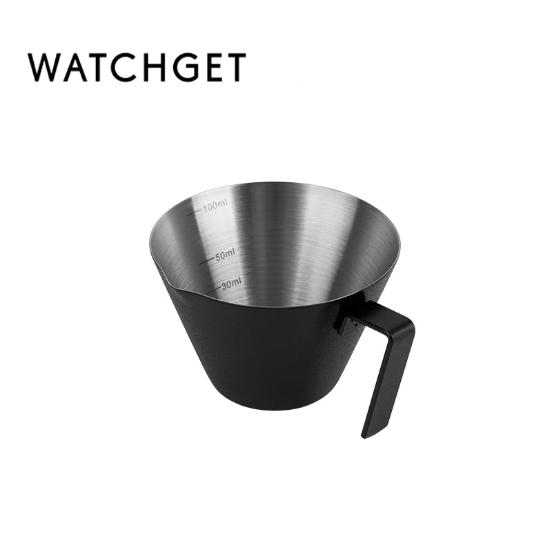 Espresso Shot Cup, watchget Espresso Measuring Cup with Handle and Insdie Mark Stainless Steel Measuring Shot Cup for Barista Cafe Home Professional Espresso Coffee Accessories