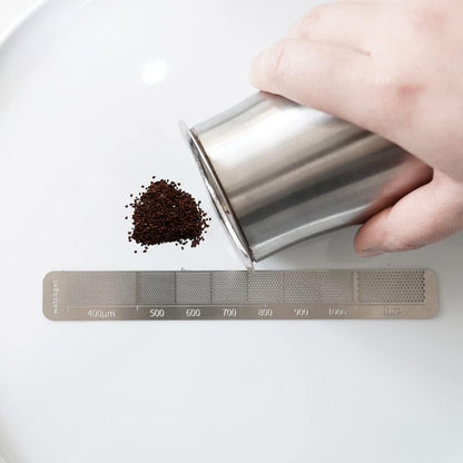watchget Ground Coffee Measuring Ruler Stainless Steel Precision Measuring Tool for Coffee Grind Size Professional Coffee Bean Grinder Accessory