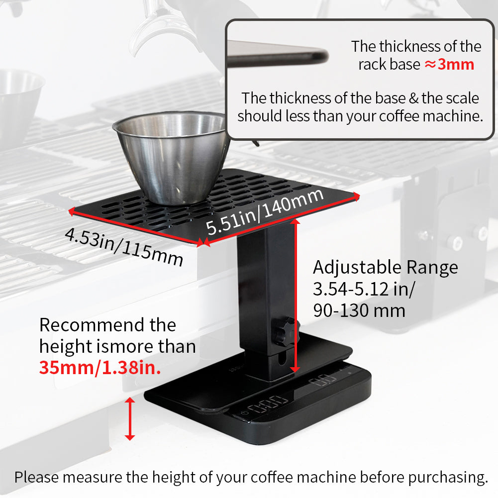 watchget Coffee Weighing Rack Electronic Scale Rack Height Adjustable Stainless Steel Coffee Scale Rack Stem Espresso Machine Scale Rod Protection Rack
