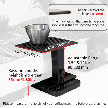 watchget Coffee Weighing Rack Electronic Scale Rack Height Adjustable Stainless Steel Coffee Scale Rack Stem Espresso Machine Scale Rod Protection Rack