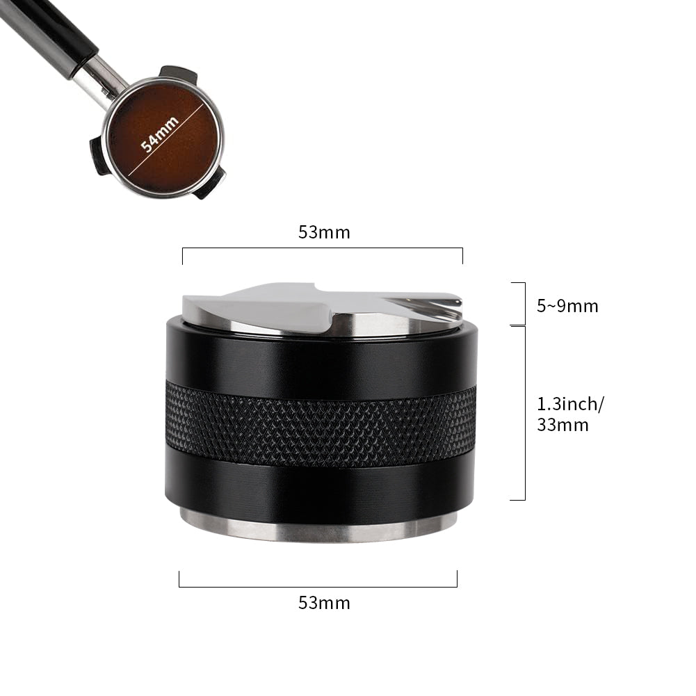 watchget 58mm Coffee Distributor & Hand Tamper Adjustable Depth Espresso Tamper Dual Head Coffee Leveler Fits 53/58mm Espresso Portafilter Professional Espresso Distribution Tool V2