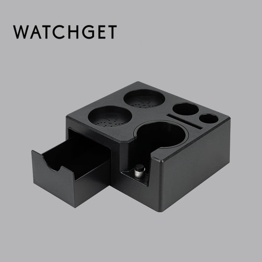 watchget Professional Espresso Tamping Station Multi-Purpose Barista Tool Holder Coffee Bar Organizer with 51/53/58mm Portafilter Compatibility Durable Space-Saving Station Accessories for Barista