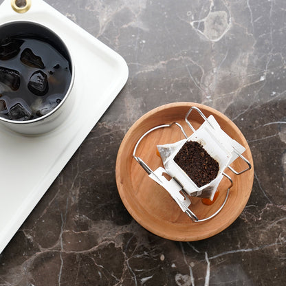 watchget Coffee Drip Tray, Wood Coffee Beans Dosing& Weighing Tray, Pour Over Coffee Dripper Tray for Camping, Outdoors, Cafe, Home Barista