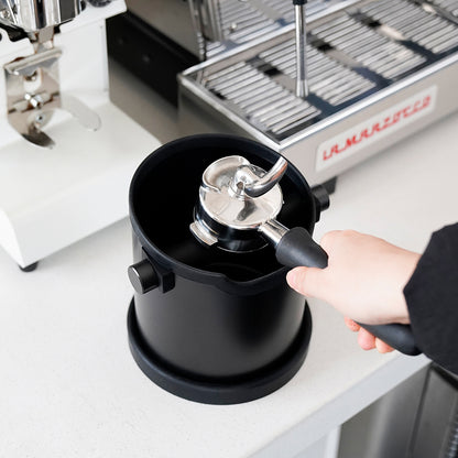 watchget Espresso Knock Box Stainless Steel Coffee Knock Box Large Capacity Non-slip Base Coffee Grounds Container Barista Tools Espresso Machine Accessories, Black
