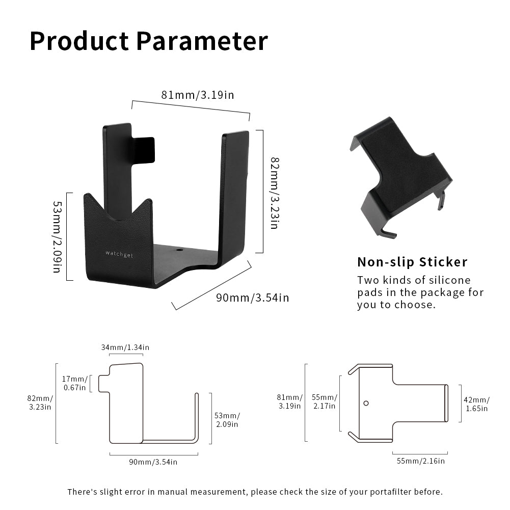 watchget Coffee Portafilter Holder - Espresso Portafilter Stand Stainless Steel Espresso Holder Weighing Rack Fits 58mm Bottomless/Single Spout/Double Spout Espresso Machines
