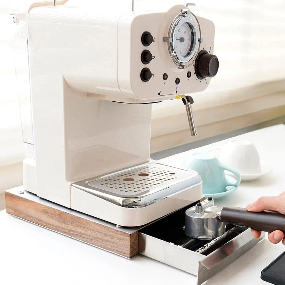 watchget Espresso Knock Box Drawer Stainless Steel Detachable Coffee Ground Knock Container with Removable Knock Bar and Non-Slip Base For Home, Office, Coffee Shop