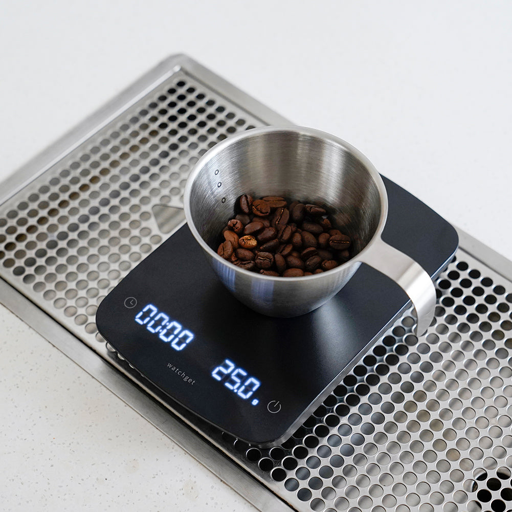 Espresso Shot Cup, watchget Espresso Measuring Cup with Handle and Insdie Mark Stainless Steel Measuring Shot Cup for Barista Cafe Home Professional Espresso Coffee Accessories