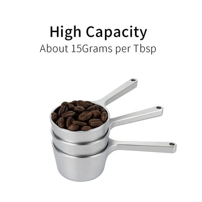 watchget Coffee Scoop 2 Tablespoon Metal Measuring Spoon for Coffee Beans, Ground Coffee, Tea, Milk, Short Handle Measuring Scoop Kitchen Tool
