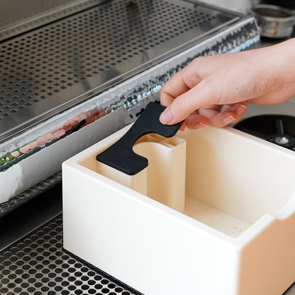 watchget Espresso Knock Box, Coffee Ground Knock Box, Dual Function Storage and Tamping Tool with Non-Slip Base, Made of Durable ABS Plastic, Perfect for Baristas and Coffee Enthusiasts