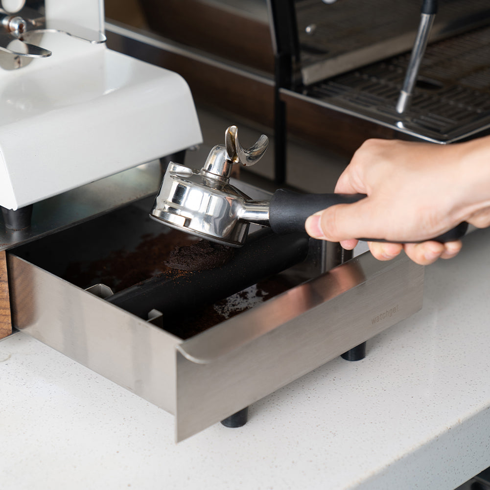 watchget Espresso Knock Box Drawer Stainless Steel Detachable Coffee Ground Knock Container with Removable Knock Bar and Non-Slip Base For Home, Office, Coffee Shop