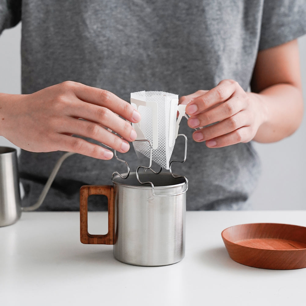watchget Hanging Ear Drip Coffee Bag Stand Portable Coffee Filter Paper Bag Hanging Ear Drip Holder Stainless Steel Drip Chair for Easy Pour Over