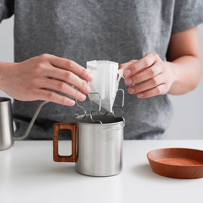 watchget Hanging Ear Drip Coffee Bag Stand Portable Coffee Filter Paper Bag Hanging Ear Drip Holder Stainless Steel Drip Chair for Easy Pour Over