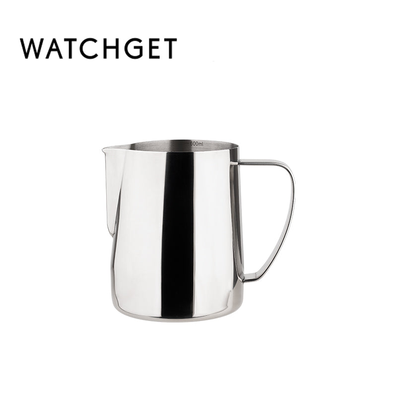 watchget Milk Frothing Pitcher 350ml/600ml/900ml/1500ml (12oz/20oz/32oz/52oz) - Stainless Steel Espresso Steaming Pitcher for Cappuccino, Latte Art, Milk Jug Coffee Frother Cup, Black