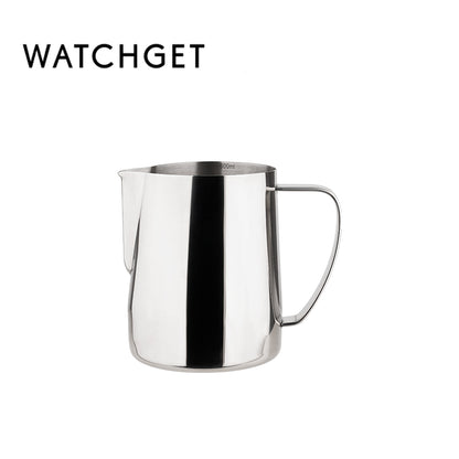 watchget Milk Frothing Pitcher 350ml/600ml/900ml/1500ml (12oz/20oz/32oz/52oz) - Stainless Steel Espresso Steaming Pitcher for Cappuccino, Latte Art, Milk Jug Coffee Frother Cup, Black