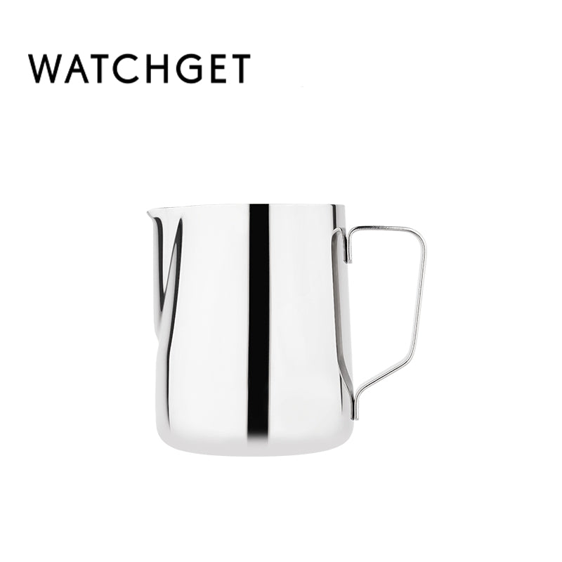 watchget Milk Frothing Pitcher 350ml/600ml/900ml/1500ml (12oz/20oz/32oz/52oz) - Stainless Steel Espresso Steaming Pitcher for Cappuccino, Latte Art, Milk Jug Coffee Frother Cup, Black