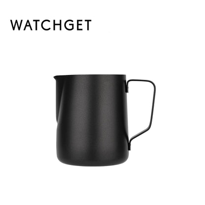 watchget Milk Frothing Pitcher 350ml/600ml/900ml/1500ml (12oz/20oz/32oz/52oz) - Stainless Steel Espresso Steaming Pitcher for Cappuccino, Latte Art, Milk Jug Coffee Frother Cup, Black