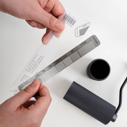 watchget Ground Coffee Measuring Ruler Stainless Steel Precision Measuring Tool for Coffee Grind Size Professional Coffee Bean Grinder Accessory