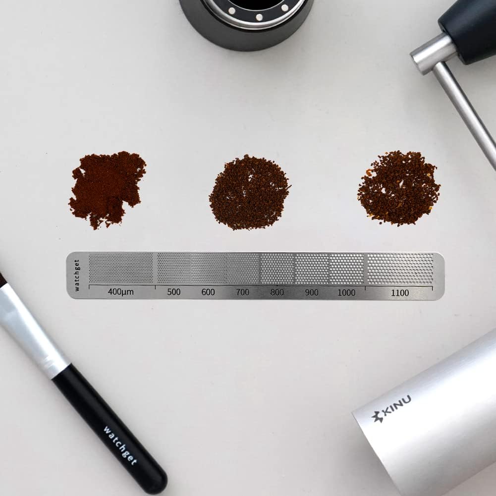 watchget Ground Coffee Measuring Ruler Stainless Steel Precision Measuring Tool for Coffee Grind Size Professional Coffee Bean Grinder Accessory
