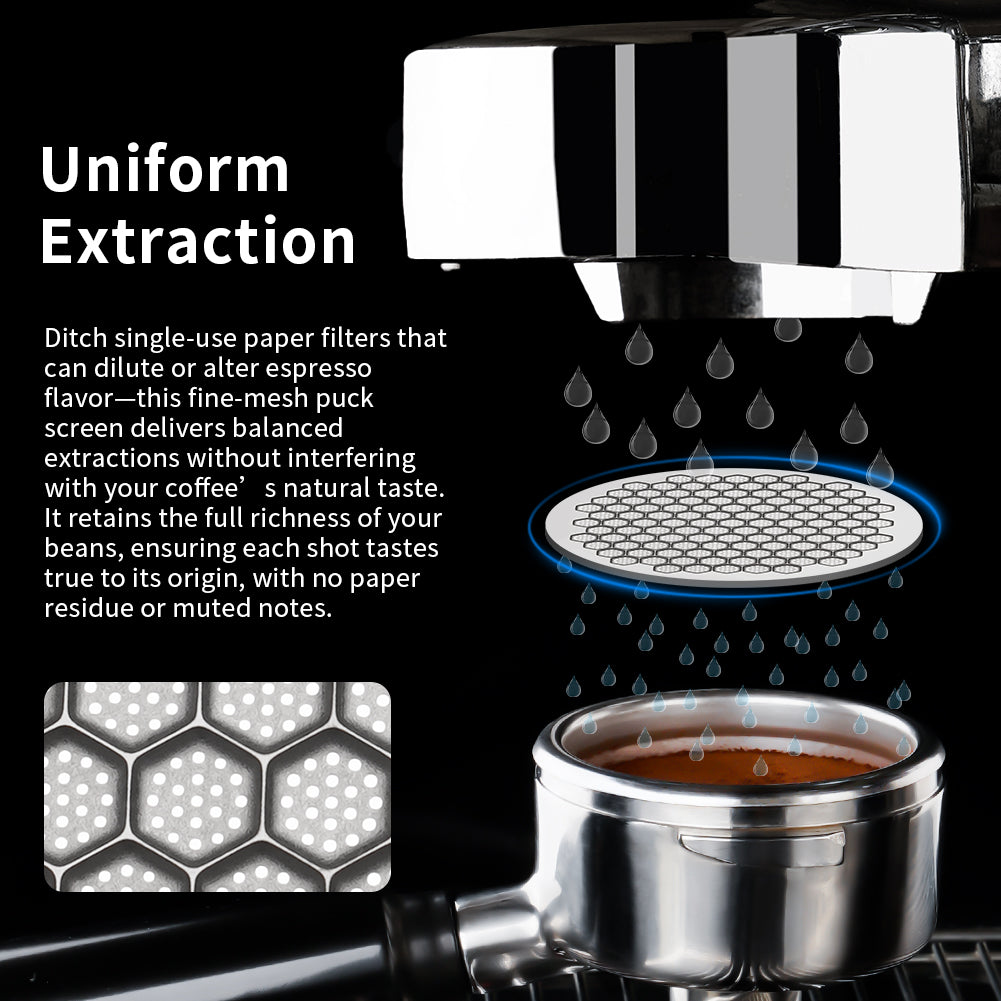 watchget 51/53/58mm Espresso Puck Screen Reusable Mesh Coffee Filter 3.0
