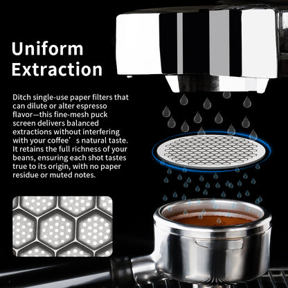 watchget 51/53/58mm Espresso Puck Screen Reusable Mesh Coffee Filter 3.0