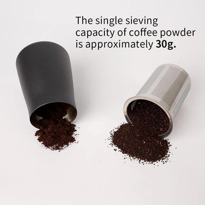 watchget Coffee Sifter Coffee Grind Sieve 500μm Fine Mesh Coffee Powder Sieve Stainless Steel Ground Coffee Receiver Coffee Making Accessory